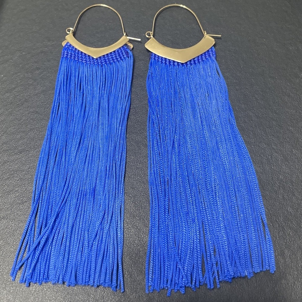 Silk Tassels Imitation Fashion Jewelry Fringe Dangle Earrings